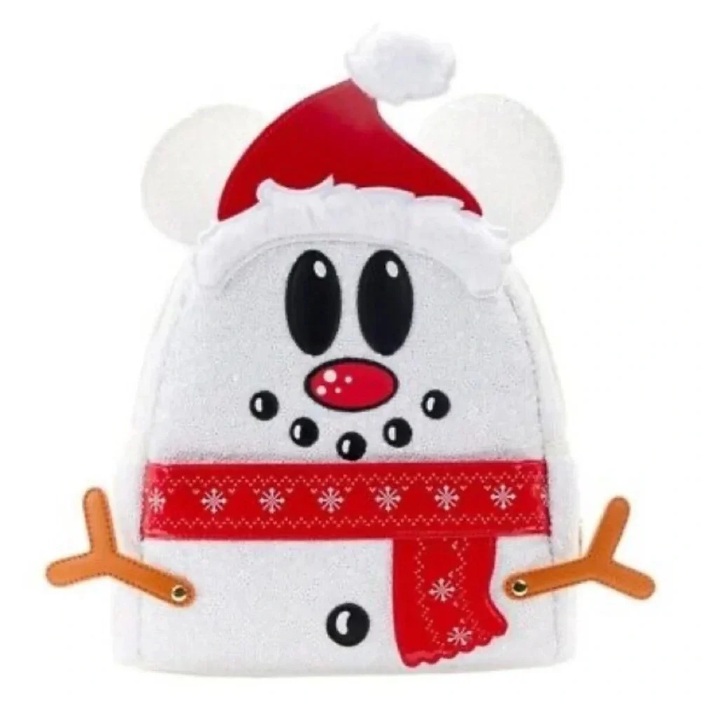Loungefly Exclusive Christmas Disney Sequin Snowman Mickey Mouse Mini Backpack